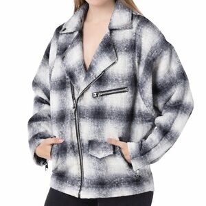 UNIF Boyfriend Plaid Moto Jacket